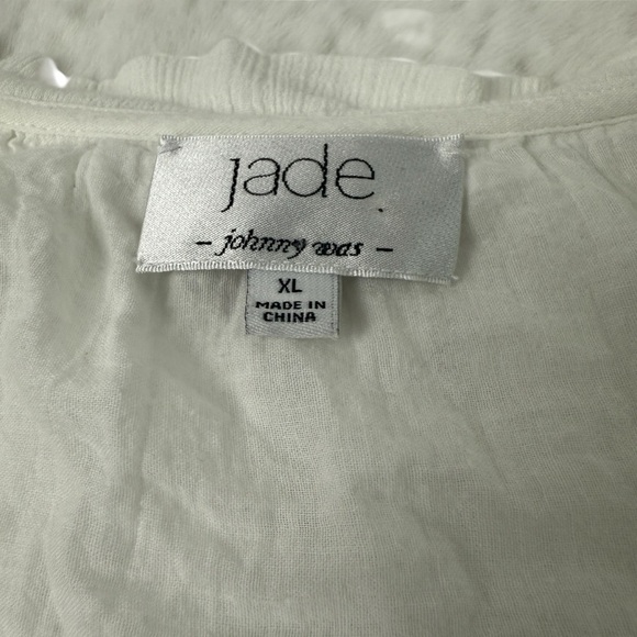 Johnny Was Jade Dress Midi White Embroidered Eyelet Boho Tiered Lined SZ L Cotta - Picture 4 of 15